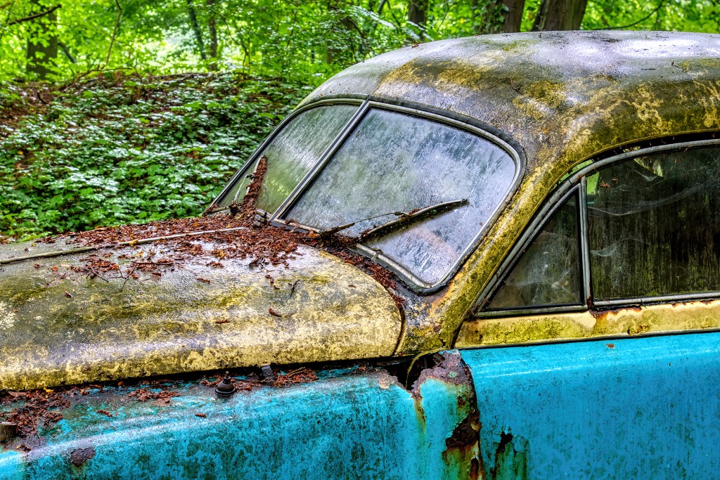 HDR Auto Skulpturen Park museum Neandertal oldtimer urbex decay abandoned derelict abandonne Michael Fröhlich froehlich Duitsland deutschland kunst art